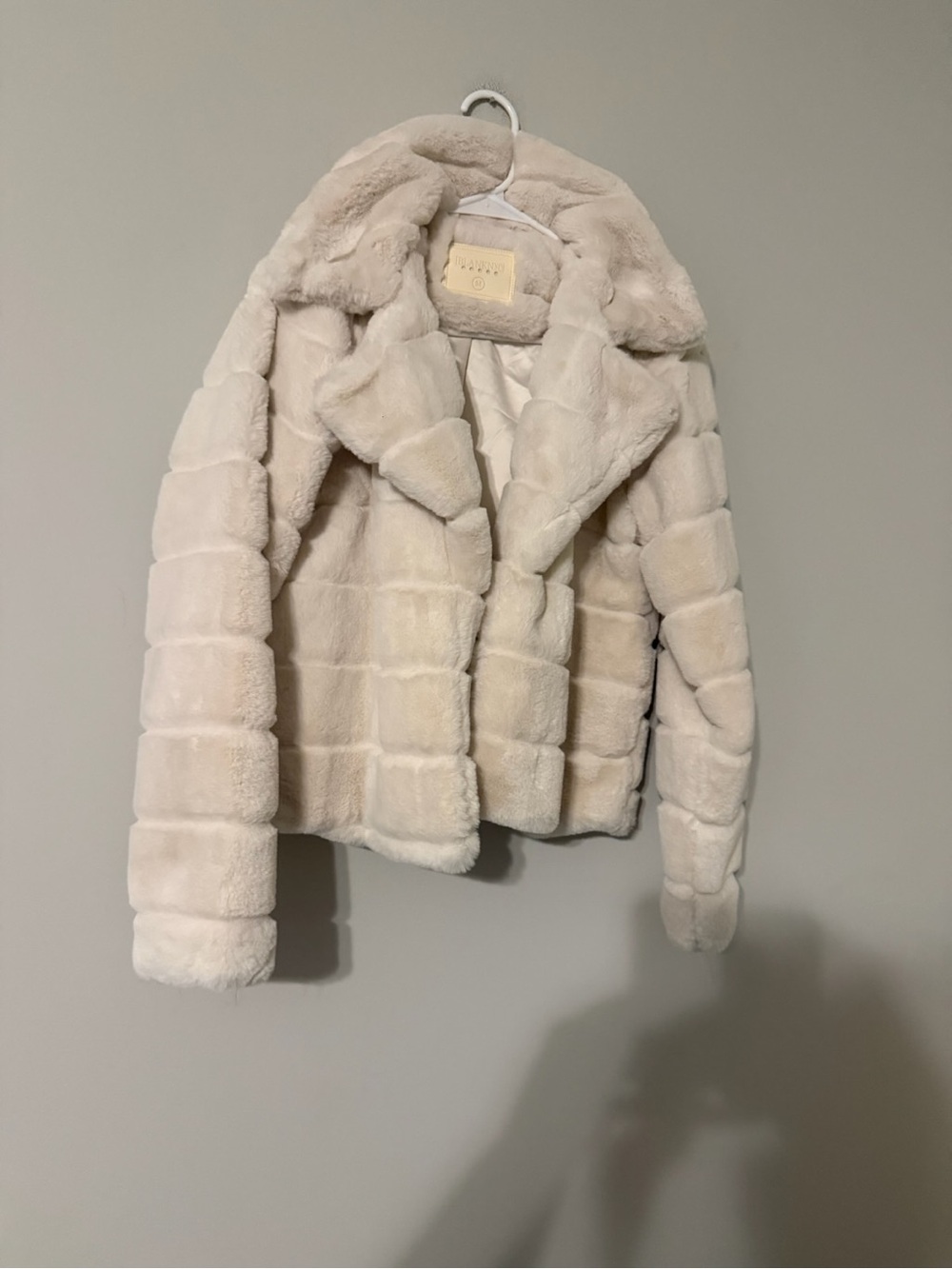Blank NYC Cream Faux Fur Teddy Jacket